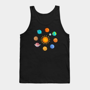 Planetas infantiles fondo blanco Tank Top